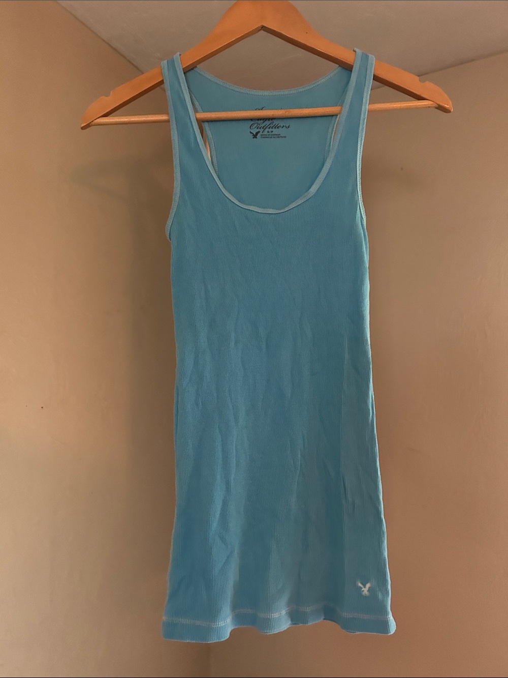 American Eagle Outfitters Aqua Ribbed Tank